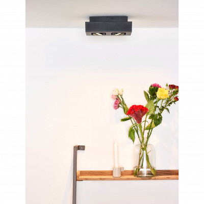 Lucide - Xirax - Faretto a LED in alluminio e 2 diffusori orientabili dal design moderno - 2 Lampadine GU10 5W - Lumen 320 x2 - Gradi Kelvin 3000k Luce Calda - IP20 - SKU: 09119/11/
