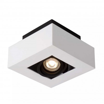 Lucide - Xirax - Faretto a LED quadrato con struttura in alluminio verniciata dal design moderno - Colore: Bianco - 1 Lampadina - GU10 - 5W - Lumen 320 - Gradi Kelvin 3000k Luce Calda - IP20 - SKU: 09119/06/31