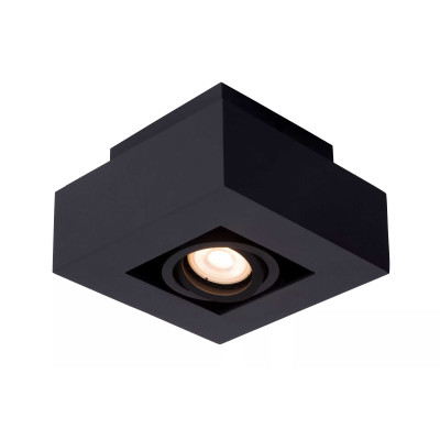 Lucide - Xirax - Faretto a LED quadrato con struttura in alluminio verniciata dal design moderno - Colore: Nero - 1 Lampadina - GU10 - 5W - Lumen 320 - Gradi Kelvin 3000k Luce Calda - IP20 - SKU: 09119/06/30