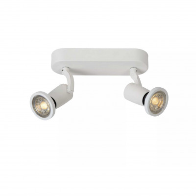 Lucide - Jaster-LED - Faretto a LED struttura in metallo moderna e doppio diffusore orientabile - Colore: Bianco - 2 Lampadine - GU10 - 5W - Lumen 320 x2 - Gradi Kelvin 3000k Luce Calda - 20 - SKU: 11903/10/31