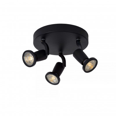 Lucide - Jaster-LED - Faretto a LED struttura in metallo moderna e triplo diffusore orientabile - Colore: Nero - 3 Lampadine - GU10 - 5W - Lumen 320 x3 - Gradi Kelvin 3000k Luce Calda - 20 - SKU: 11903/15/30