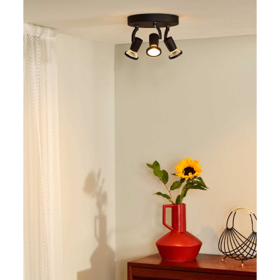 Lucide - Jaster-LED - Faretto a LED struttura in metallo moderna e triplo diffusore orientabile - 3 Lampadine GU10 5W - Lumen 320 x3 - Gradi Kelvin 3000k Luce Calda - 20 - SKU: 11903/15/