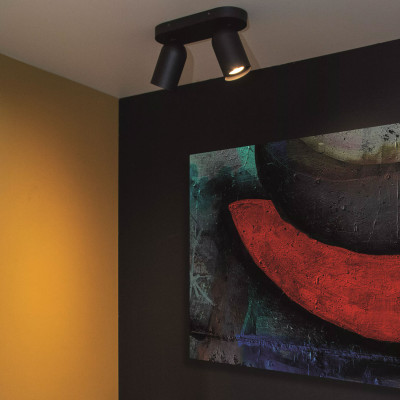 Lucide - Punch - Faretto a soffitto in metallo doppio diffusore orientabile dal design moderno - 2 Lampadine GU10 35W - IP20 - SKU: 13958/02/