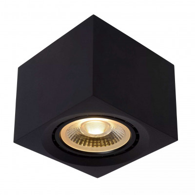 Lucide - Fedler - Faretto con struttura cubica in alluminio e LED dimmerabile dal design minimal - Colore: Nero - 1 Lampadina - GU10 - 12W - Lumen 820 - Gradi Kelvin 3000k Luce Calda - IP20 - SKU: 09922/12/30