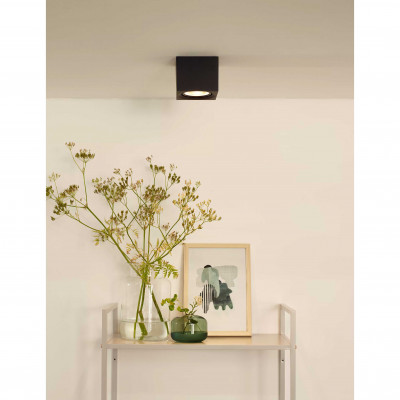 Lucide - Fedler - Faretto con struttura cubica in alluminio e LED dimmerabile dal design minimal - 1 Lampadina GU10 12W - Lumen 820 - Gradi Kelvin 3000k Luce Calda - IP20 - SKU: 09922/12/