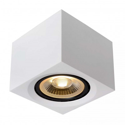 Lucide - Fedler - Faretto con struttura cubica in alluminio e LED dimmerabile dal design minimal - Colore: Bianco - 1 Lampadina - GU10 - 12W - Lumen 820 - Gradi Kelvin 3000k Luce Calda - IP20 - SKU: 09922/12/31