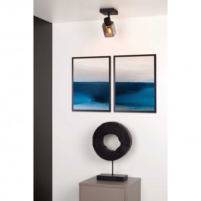 Lucide - Alion - Faretto con struttura in metallo moderna e diffusore orientabile in vetro - Colore: Nero - 1 Lampadina E14 25W - 20 - SKU: 17999/01/30