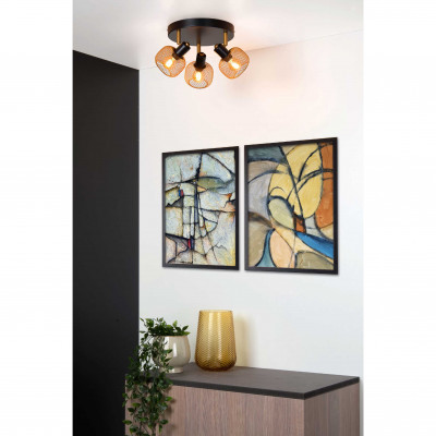 Lucide - Maren - Faretto con struttura rotonda in metallo moderna e 3 diffusori orientabili - 3 Lampadine E14 40W - 20 - SKU: 77978/13/