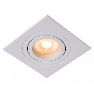 Lucide - Tube - Faretto da incasso quadrato struttura in alluminio moderna diffusore orientabile - 1 Lampadina GU10 50W - IP20 - SKU: 22955/01/