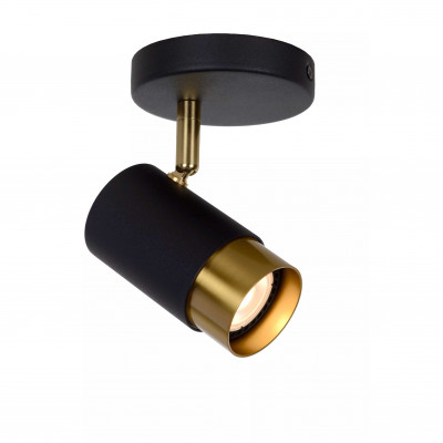Lucide - Floris - Faretto da soffitto con struttura orientabile in alluminio dal design elegante - Colore: Nero - 1 Lampadina - GU10 - 40W - 20 - SKU: 35913/01/30
