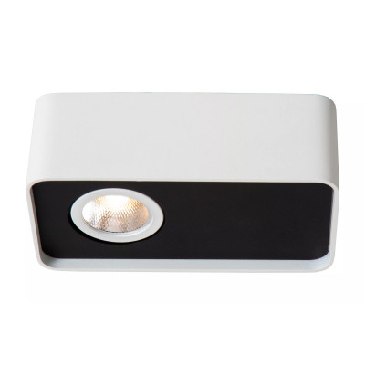 Lucide - Angular - Faretto da soffitto in alluminio con LED dimmerabile - Colore: Bianco/Nero - 1 Lampadina Led Integrato 6W - Lumen 420 - Gradi Kelvin 2700k Luce Calda - IP20 - SKU: 23975/05/31