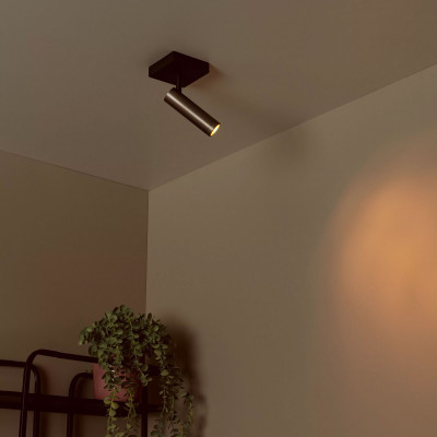 Lucide - Grado - Faretto da soffitto in allumino con diffusore orientabile dal design moderno - 1 Lampadina GU10 40W - IP20 - SKU: 22974/01/