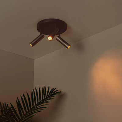 Lucide - Grado - Faretto da soffitto in allumino triplo diffusore orientabile dal design moderno - 3 Lampadine GU10 12W - IP20 - SKU: 22974/13/