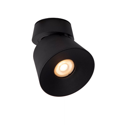 Lucide - Trigono - Faretto da soffitto in metallo con diffusore orientabile dal design moderno - Colore: Nero - 1 Lampadina - GU10 - 50W - IP20 - SKU: 09935/01/30