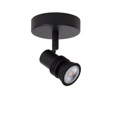 Lucide - Kianti - Faretto da soffitto in metallo con diffusore orientabile - Colore: Nero - 1 Lampadina GU10 50W - IP20 - SKU: 53901/01/30