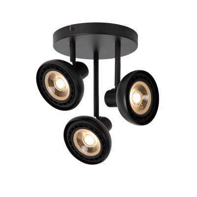 Lucide - Sensas - Faretto da soffitto moderno in acciaio con triplo diffusore orientabile - 3 Lampadine GU10 12W - IP20 - SKU: 30997/13/