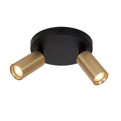 Lucide - Ritmo - Faretto doppio da soffitto dimmerabile e orientabile in alluminio - 2 Lampadine GU10 35W - IP20 - SKU: 09942/12/