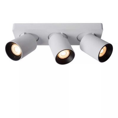 Lucide - Nigel - Faretto in alluminio con triplo LED orientabile e dimmerabile dal design moderno - Colore: Bianco - 3 Lampadine - GU10 - 5W - Lumen 320 x3 - Gradi Kelvin 3000k Luce Calda - IP20 - SKU: 09929/15/31