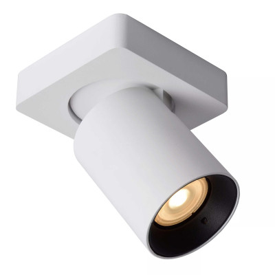Lucide - Nigel - Faretto in alluminio LED integrato orientabile e dimmerabile dal design moderno - Colore: Bianco - 1 Lampadina - GU10 - 5W - Lumen 320 - Gradi Kelvin 3000k Luce Calda - IP20 - SKU: 09929/05/31