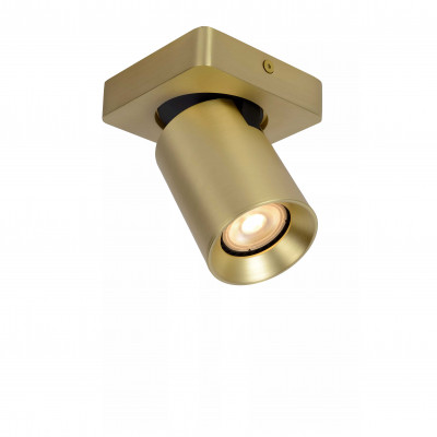 Lucide - Nigel - Faretto in alluminio LED integrato orientabile e dimmerabile dal design moderno - Colore: Oro - 1 Lampadina - GU10 - 5W - Lumen 320 - Gradi Kelvin 3000k Luce Calda - IP20 - SKU: 09929/05/02