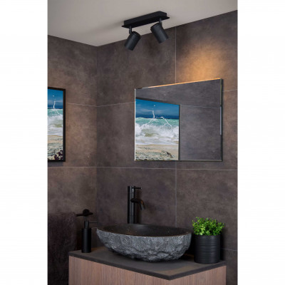 Lucide - Lennert - Faretto in metallo moderno a led dimmerabile con doppio diffusore orientabile - Colore: Nero - 2 Lampadine GU10 5W - Lumen 320 x2 - Gradi Kelvin 3000k Luce Calda - 44 - SKU: 26958/10/30