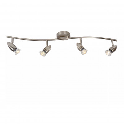 Lucide - Caro - Faretto lineare LED in metallo con 4 diffusori orientabili dal design moderno - Colore: Satinato - 4 Lampadine - GU10 - 5W - Lumen 350 x4 - Gradi Kelvin 3000k Luce Calda - 20 - SKU: 13955/20/12