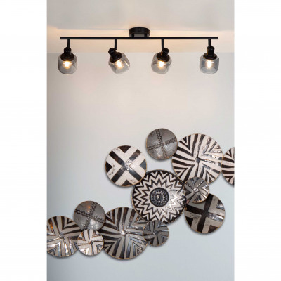 Lucide - Bjorn - Faretto lineare moderno in metallo con 4 diffusori orientabili in vetro - 4 Lampadine E14 40W - 20 - SKU: 77979/04/