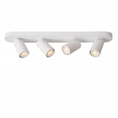 Lucide - Xyrus - Faretto moderno a LED dimmerabile in alluminio con 4 diffusori orientabili - Colore: Bianco - 4 Lampadine - GU10 - 5W - Lumen 320 x4 - Gradi Kelvin 3000k Luce Calda - 20 - SKU: 23954/21/31