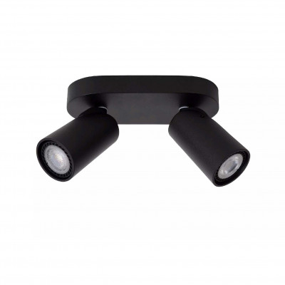 Lucide - Xyrus - Faretto moderno a LED dimmerabile in alluminio con doppio diffusore orientabile - Colore: Nero - 2 Lampadine - GU10 - 5W - Lumen 320 x2 - Gradi Kelvin 3000k Luce Calda - 20 - SKU: 23954/11/30