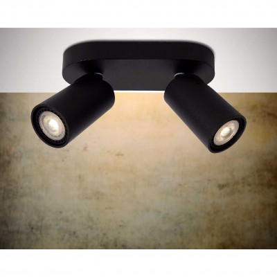 Lucide - Xyrus - Faretto moderno a LED dimmerabile in alluminio con doppio diffusore orientabile - 2 Lampadine GU10 5W - Lumen 320 x2 - Gradi Kelvin 3000k Luce Calda - 20 - SKU: 23954/11/