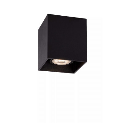 Lucide - Bodi - Faretto quadrato con struttura in alluminio verniciato dal design moderno - Colore: Nero - 1 Lampadina - GU10 - 50W - IP20 - SKU: 09101/01/30