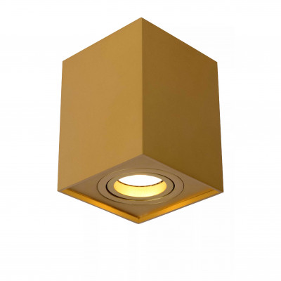 Lucide - Tube - Faretto quadrato con struttura moderna in alluminio con diffusore orientabile - Colore: Oro - 1 Lampadina - GU10 - 50W - IP20 - SKU: 22953/01/02