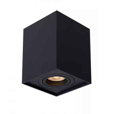 Lucide - Tube - Faretto quadrato con struttura moderna in alluminio con diffusore orientabile - Colore: Nero - 1 Lampadina - GU10 - 50W - IP20 - SKU: 22953/01/30