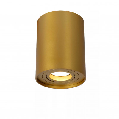 Lucide - Tube - Faretto rotondo con struttura moderna in alluminio con diffusore orientabile - Colore: Oro - 1 Lampadina - GU10 - 50W - IP20 - SKU: 22952/01/02