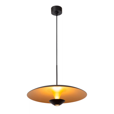 Lucide - Kenneth - Lampada a sospensione piccola a led dimmerabile con struttura in alluminio - Colore: Nero - 1 Lampadina Led Integrato 12W - Lumen 310 - Gradi Kelvin 2700k Luce Calda - IP20 - SKU: 41412/40/30