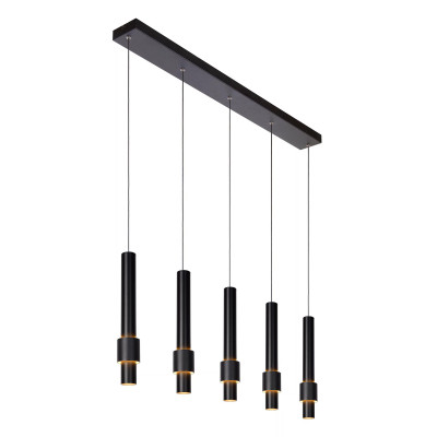 Lucide Margary Lampada a sospensione con 5 diffusori a LED dal design moderno ed elegante Colore: Nero