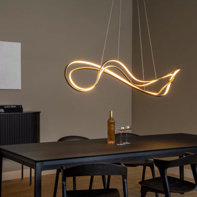 Lucide - Sardana - Lampada a sospensione con diffusore a LED dimmerabile - Colore: Ottone - 1 Lampadina Led Integrato 54W - Lumen 3500 - Gradi Kelvin 2700k Luce Calda - IP20 - SKU: 52400/59/02