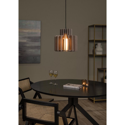 Lucide - Rollo - Lampada a sospensione con diffusore in vetro e tessuto microfibra - 1 Lampadina E27 100W - IP20 - SKU: 45491/31/