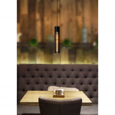 Lucide - Lionel - Lampada a sospensione con singolo diffusore in metallo dalle linee moderne - Colore: Nero - 1 Lampadina E27 40W - 20 - SKU: 73406/01/30
