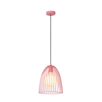 Lucide Macarons Lampada a sospensione con struttura e paralume in metallo dal design moderno Colore: Rosa