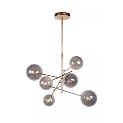 Lucide - Alara - Lampadario con struttura in metallo e sei diffusori in vetro - 6 Lampadine G4 2W - IP20 - SKU: 46417/06/