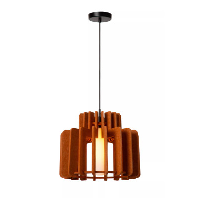 Lucide Rollo Lampada a sospensione grande con diffusore in vetro e tessuto microfibra Colore: Terracotta