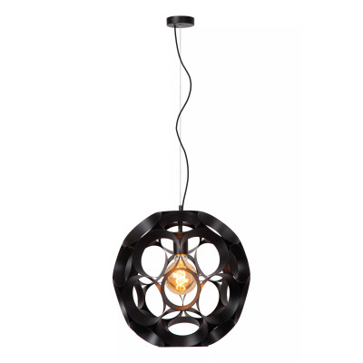 Lucide Hannelore Lampada a sospensione grande con struttura e diffusore in metallo Colore: Nero