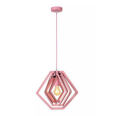 Lucide Mauro Lampada a sospensione in legno per cameretta bambini Colore: Rosa