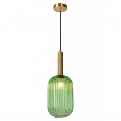 Lucide Maloto Lampada a sospensione in metallo con diffusore in vetro dal design moderno Colore: Verde
