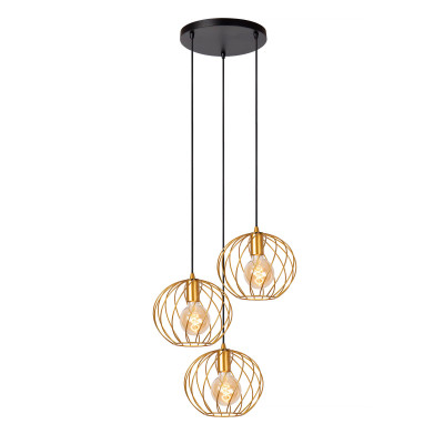 Lucide - Danza - Lampada a sospensione in metallo con tre diffusori dal design moderno - 3 Lampadine E27 40W - IP20 - SKU: 21428/13/