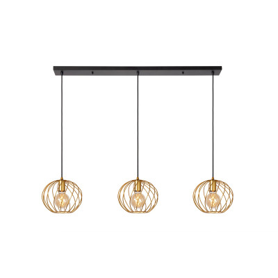 Lucide - Danza - Lampada a sospensione in metallo con tre diffusori lineari dal design moderno - 3 Lampadine E27 40W - IP20 - SKU: 21428/03/