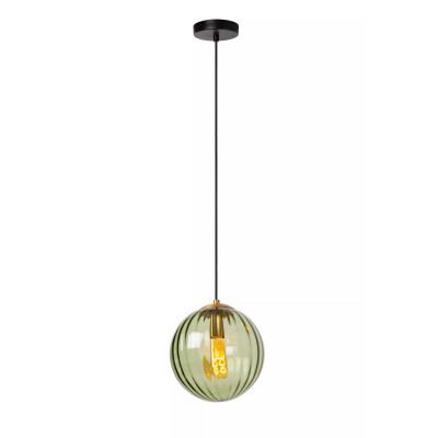 Lucide - Monsaraz - Lampada a sospensione in metallo dal design moderno con diffusore in vetro - Colore: Verde - 1 Lampadina - E27 - 40W - IP20 - SKU: 45493/30/33