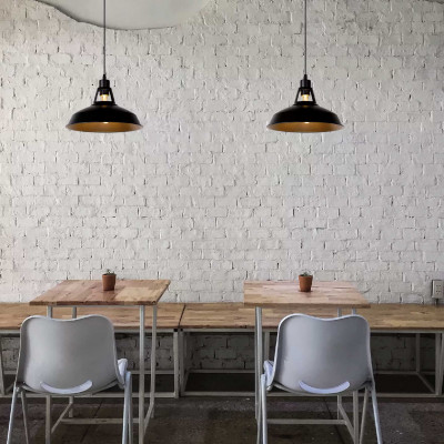 Lucide - Brassy Bis - Lampada a sospensione in metallo stile industrial con diffusore a campana - Colore: Nero - 1 Lampadina E27 60W - 20 - SKU: 43401/31/30