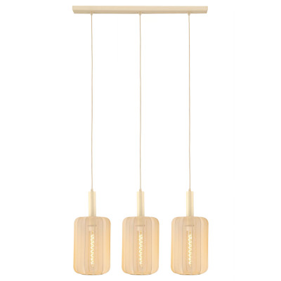 Lucide Corina Lampada a sospensione lineare con 3 diffusori pendenti con diffusore in tessuto Colore: Crema